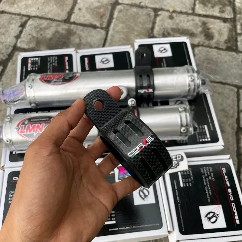 Klem Cilincer 2tak carbon tipe evo / klem knalpot 2tak carbon evo corse project 7