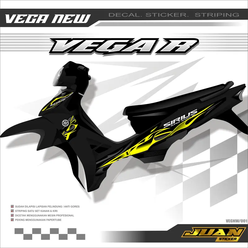 STRIPING VEGA R NEW STIKER STICKER MOTOR YAMAHA VEGA R DESAIN SIRIUS SIMPEL Motorcycle Racing 8