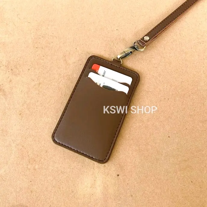 ID Card Holder Lanyard Name Tag Holder Kulit | MB1 2