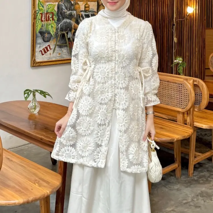 (tanpa manset) Jasmine Tunik Embroider / Tunik Lebaran Embroidery