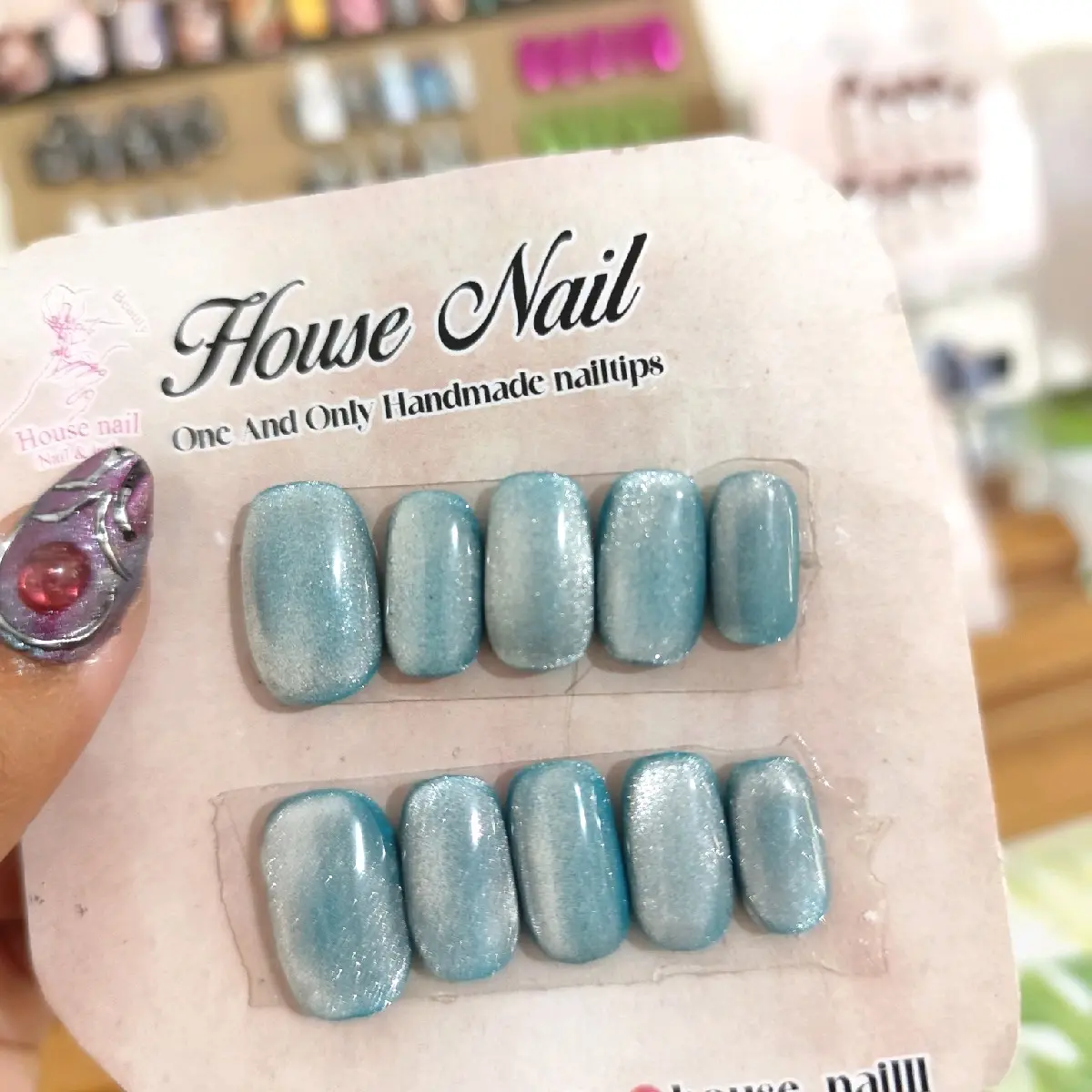 press on nail cat eye kode 07 Art