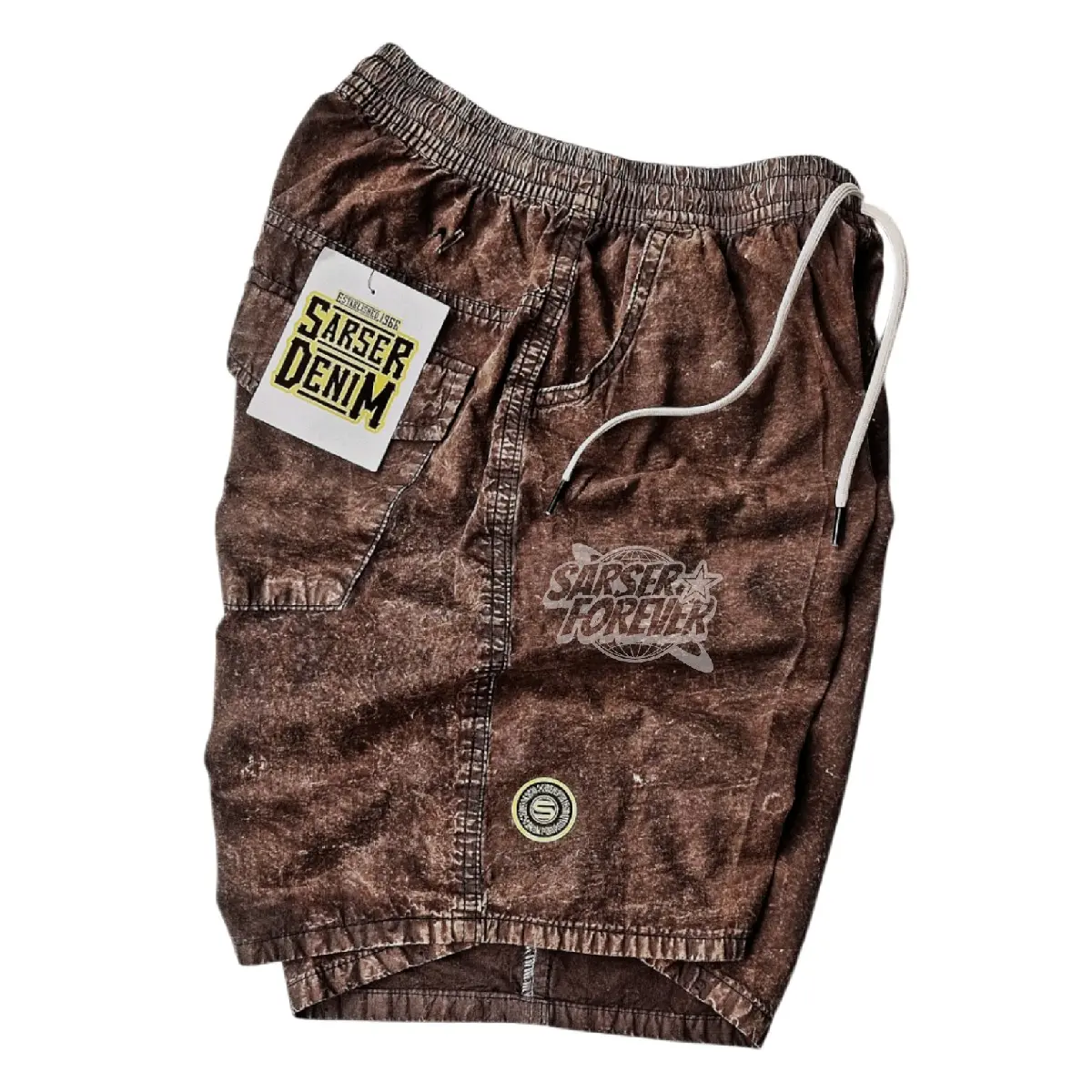 Celana Pendek Pria Boardshort Jeans Denim Non Stretch Tebal Halus Panjang Snow Coklat Chocolate Dark Kotak Nyaman Dewasa Santai Pantai - Katun Distro Cargo Slimfit Hitam Skinny