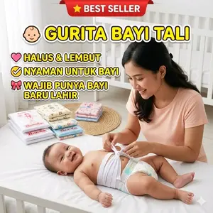 Gurita Tali Katun Bayi Warna dan Putih Premium 6Pcs Biru Cewek