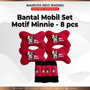 Bantal Jok Mobil MICKEY / Aksesoris Bantal Leher MICKEY MOUSE Set 8 PC