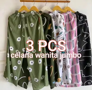 PAKET 2 DAN 3 PCS LEBIH MURAH CELANA PENDEK WANITA JUMBO XXXL UKURAN 3/4 MUAT BB 45-75 KG Dalaman Nyaman