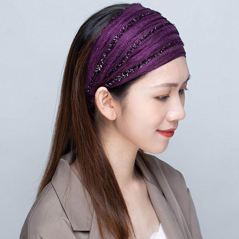 Product Introduction of Băng Đô Rửa Mặt Cho Nữ, Phụ Kiện Tóc, Dây Buộc Tóc Co Giãn Hợp Thời Trang, Che Tóc Trắng, Vòng Tóc Cho Mẹ, Sọc Sáng Bóng, Kim Sa Chống Trượt, Băng Đô Hàn Quốc, Băng Đô Lưới, Băng Đô Rộng Cho Nữ 12