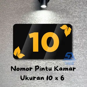 Nomor Pintu Kamar Kost Hotel Villa Penginapan Apartemen Loker Akrilik Tempel Bebas Custom G15