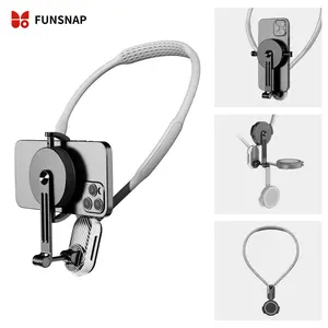 Holder Leher Magnetik 3in1 Universal - Bebas Tangan Vlog POV Travel Anti Goyah Holder Kamera Aksi & HP Magnetik - Tahan Air untuk Outdoor - Gratiss Ongkir