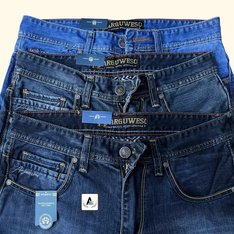 Celana Denim Pria Panjang Sobek Arguweso Casual Retro Jeans 3
