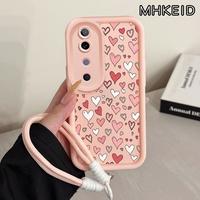 Gambar MHKEID Casing Hp untuk VIVO V40 5G V40 Pro 5G Case Pola Hati Pink Kasing Anti Sidik Jari Kesing Cesing Silikon Lanyard Softcase Casing - Gaya1, VIVO V40 5G dari MHKEID MALL Kab. Tangerang 1 Tokopedia