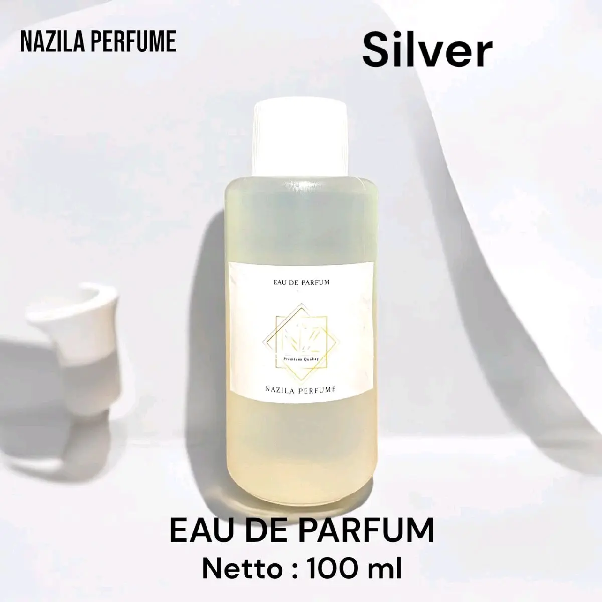 parfum SILVER 100ml NAZILA bisa buat roll on/seprey aroma non alkohol terlaris original unisek laki laki perempuan tahan lama berkualitas PriaWanita Wangi Wanginya Perfume Bunga