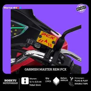 Garnish Cover Tutup Master Rem Honda PCX 160 150 New LED Old / Stiker Timbul 3D Emblem Akrilik Sepasang Kanan Kiri