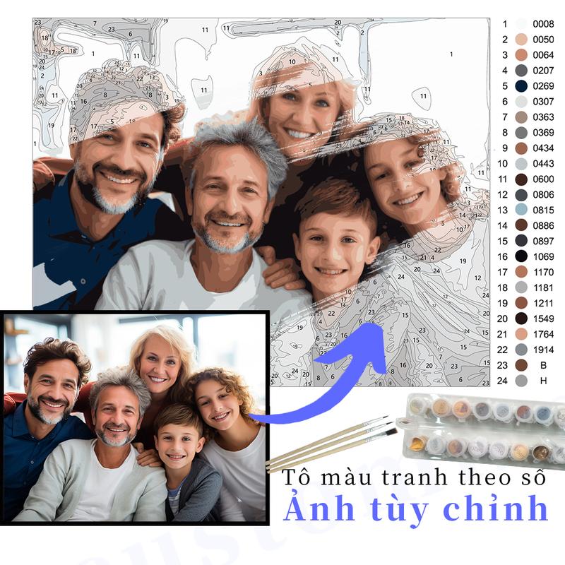 In màu dầu theo số, tùy chỉnh cá nhân, in theo yêu cầu, tùy chỉnh chân dung, tùy chỉnh chân dung gia đình, theo số màu, tranh kỹ thuật số, quà sinh nhật, in hình ảnh của tôi Tô Màu Vẽ Tranh,Diy Làm Đồ Handmade tranh  số hoá,tranh số hoá theo yêu cầu