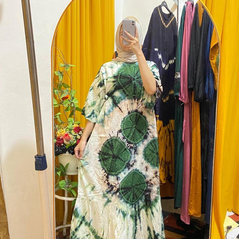 [ BEST SELLER NEW MOTIF ] DRESS CIBI LENGAN 3/4 BAHAN  RAYON TEBAL TERBARU / DRESS WANITA  MOTIF JUMPUTAN TERBARU TERLARIS - UKURAN STANDAR & JUMBO LD 110 & 120 PB 130 5