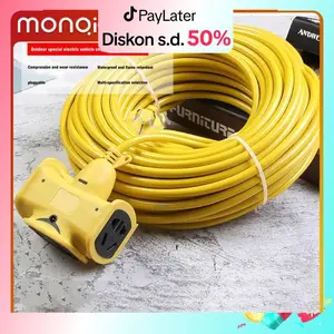 Kumparan listrik（5M 10M 20M 30M ）dengan soket dan steker, kawat tebal tinggi, tahan api tebal dan antibeku Kabel soket kabel listrik 220V, steker kabel listrik multifungsi Colokan listrik