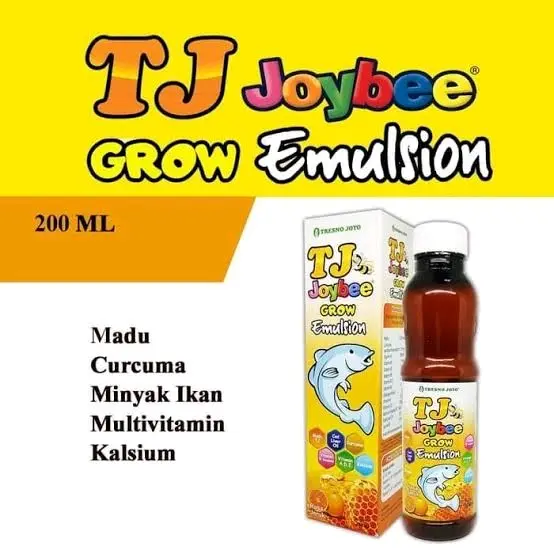 TJ Joybee GROW Emulsion Vitamin Makan Anak 200ml - Tresnojoyo Joy Bee Grow Sirup - Tresno Joyo Madu Kurkuma Curcuma Vitamin Kalsium Tumbuh Kembang Tinggi Anak 0