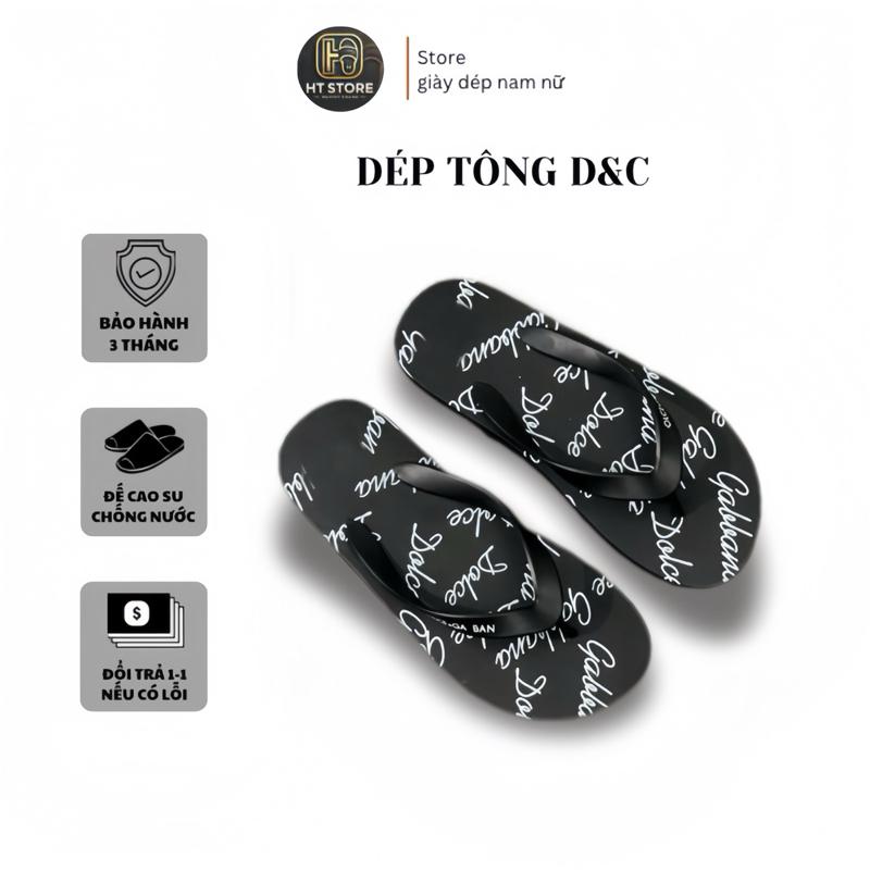    TÔNG D&C IN CHỮ 2025   Dép Xỏ Ngón In Chữ Sắc Nét Đế Khắc Vân Chữ Chống Trơn Trượt Lỗi 1 Đổi 1. dép nam dép boy phố dép hot 