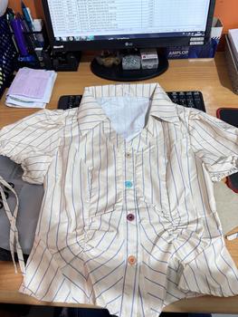 Product Review of FADFAD[Ready Stock] Kemeja Lengan Pendek Bermotif Garis Krah V-neck Untuk Wanita from D**i Y**i 0