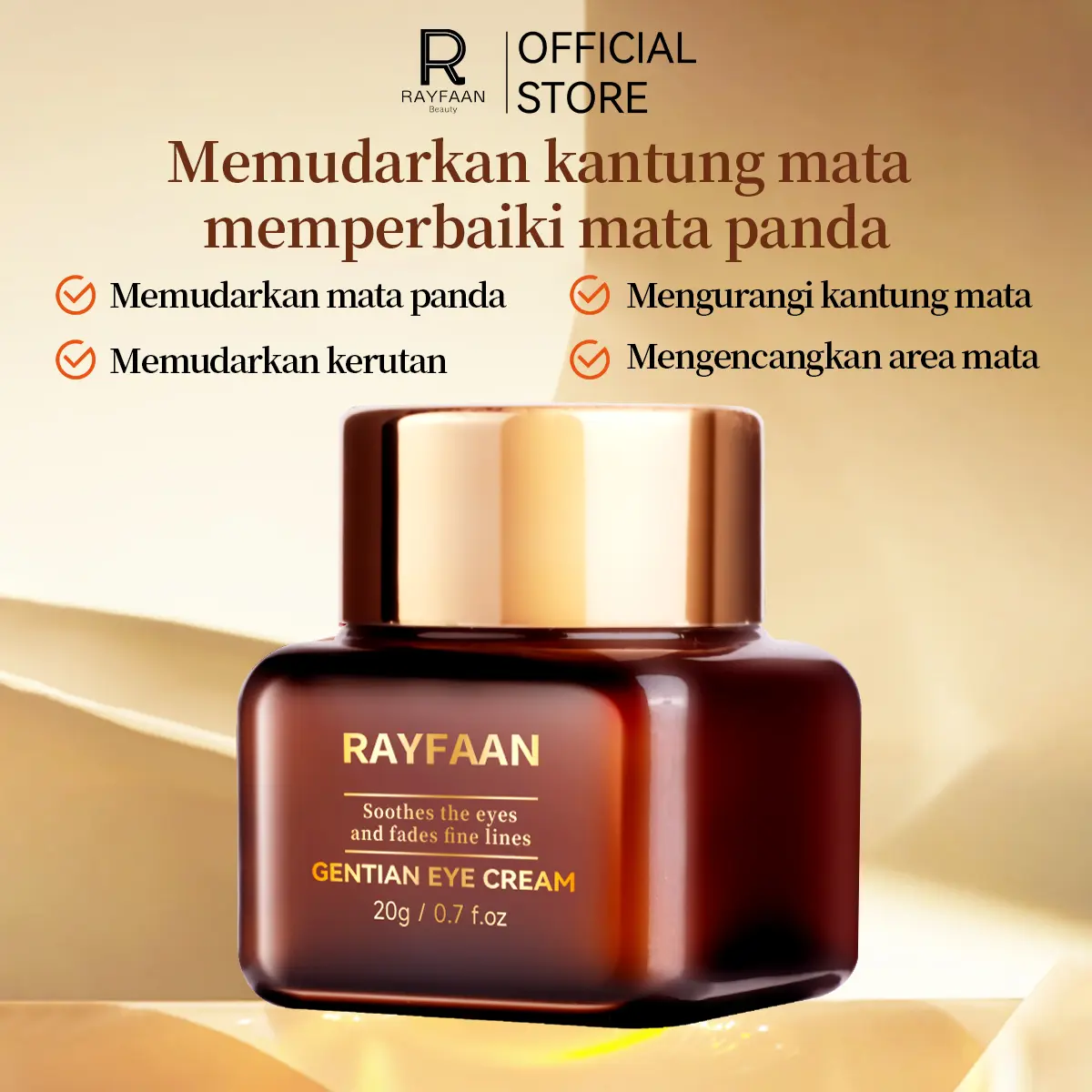 Krim Mata Menghilangkan Kantong Mata & Meredakan Lingkaran Mata Hitam Eye Wajah Perawatan Memudarkan