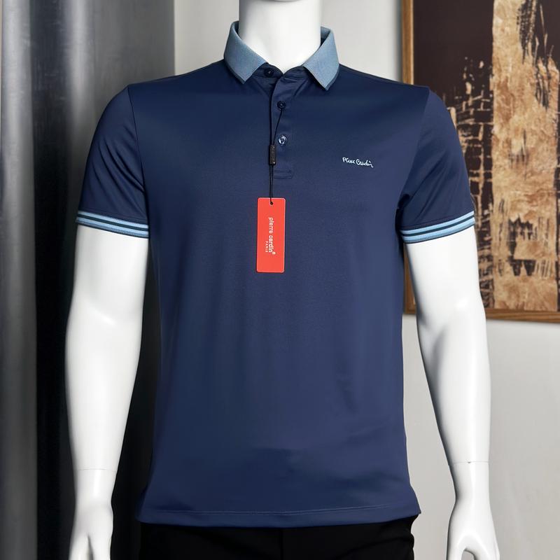 Áo Polo Nam, Áo Thun Cổ Bẻ Xanh Navy Vải Thun Lạnh Co Giãn Thoải Mái Vận Động