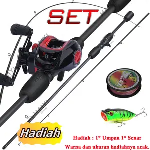 Bc Casting 1 Set Murah/Set Alat Pancing Murah Pancing 1 Set Murah Dan Kuat 1.65M 1.8M 2.1M 2 Bagian Pancing Dengan Gulungan Casting Pancing Berputar Seri / Roda Pancing Air Asin Rasio 7.2:1/8.0:1 Reel Bc Murah Berkualitas / Ril Pancing Promo Cuci Gudang