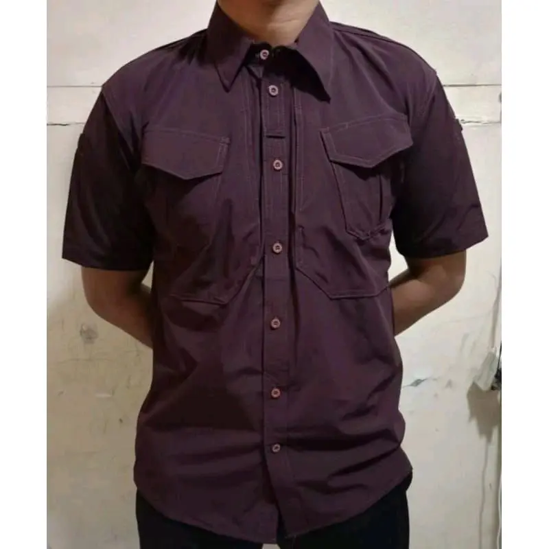 kemeja  Tactical  paspampres bahan streaching lengan pendek saku miring tahan air Nyaman 8