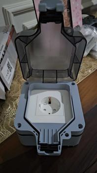 Product Review of COD Stop Kontak IP66 Waterproof Outdoor Wall Socket Box Kotak Tahan Air Hujan Anti Debu stop  kontak from A**s 1
