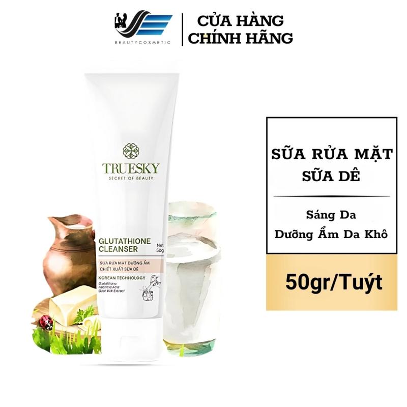 Sữa Rữa Mặt Sữa Dê Truesky Chính Hãng 50g – SRM Nam Nữ Dịu Nhẹ Trắng Da, Cho Học Sinh Tuổi Dậy Thì