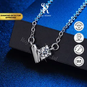 Roystone_Moissanite Kalung Wanita Original Sertifikat GRA Silver925 Lapis Emas18K_Lovita Necklace