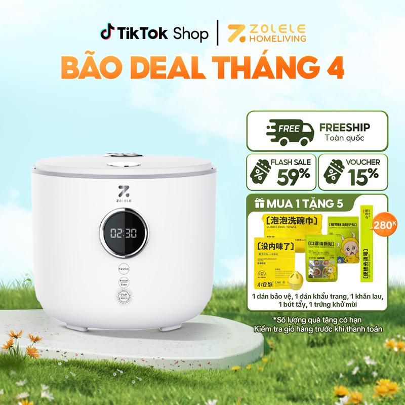 Nồi cơm điện Cooker ZOLELE RC201 2L 7 chế độ nấu, nồi nấu cơm nấu ăn