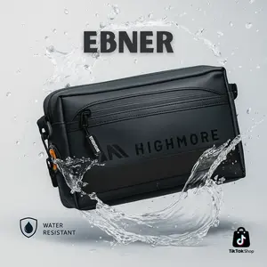 Tas Selempang & Clucth Highmore - Ebner - Tas Tangan 3in1 Original Waterproof Hitam Elegan