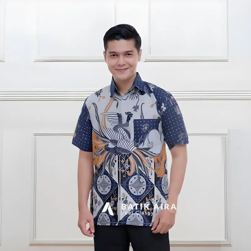Kemeja Batik Pria batik premium lengan panjang terbaru 2024 cowok batik pria pendek anak laki Hem 4