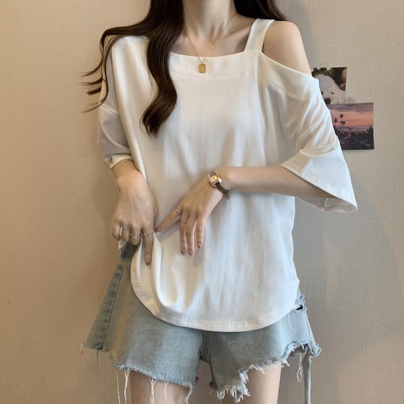 Atasan Wanita Dewasa Import Polosan Tali 1 Off Shoulder Kekinian Korean Style 1