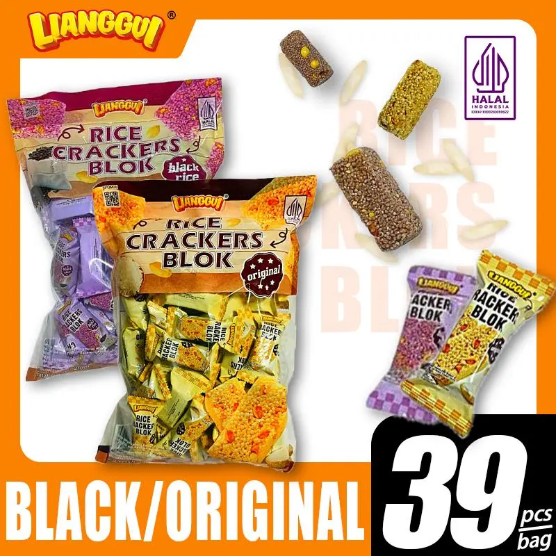 [ LIANGGUI ] JIPANG BERAS I RICE CRACKERS BLOK I KACANG ORIGINAL | BERAS HITAM | VIRAL Food