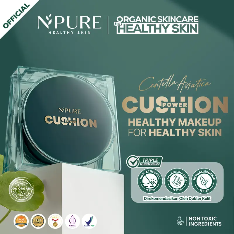 【Cushion】NPURE Centella Asiatica Flawless Matte Power Cushion / Cushion Kulit Jerawat / Skincare Infused /  Hypoallergenic / Dermatologically / Non-Acnegenic / Foundation Wajah / Concealer Berjerawat / Long Lasting 0