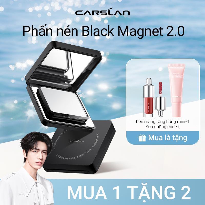 Phấn nén Black Magnet phiên bản mới 2.0 Carslan Bám nền lâu Kháng nước tốt 8g Mua 1 Tặng 2 Son dưỡng mini 1g*1 Kem nâng tông mini 5g
