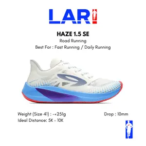910 Nineten Haze 1.5 Se Putih/Biru/Merah Sepatu Lari Fast Run, Daily Running