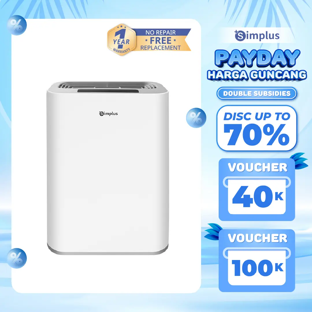 【PAYDAY AMAZING PROMO LIMITED DOUBLE SUBSIDI】 SIMPLUS Dehumidifier Mengurangi Kelembapan Kapasitas 2.5L Dehumidifier Rumah Tangga Kantor Ukuran Kecil CUSH002