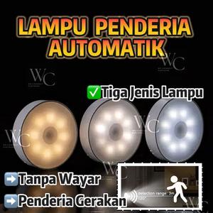 LED Magnet Lampu Motion Tangga Bilik Air Dinding Sensor Malam Automatik Pergerakan Luar Rumah Magentic LED Night Light Round Motion Smart Sensor Body Induction Night Lamp Emergency Automatic Wall-Mounted Lighting USB Rechargable Wireless Bathroom Stairs