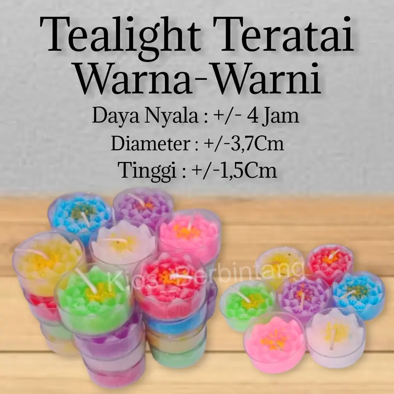 Tealight Teratai Warna Warni 4 Jam Isi 28Pcs 0