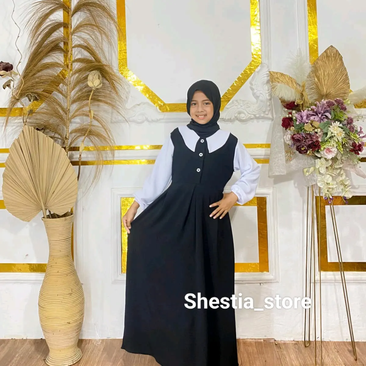 dress muslim anak cringkel Airflow Crinkle Gamis Baju