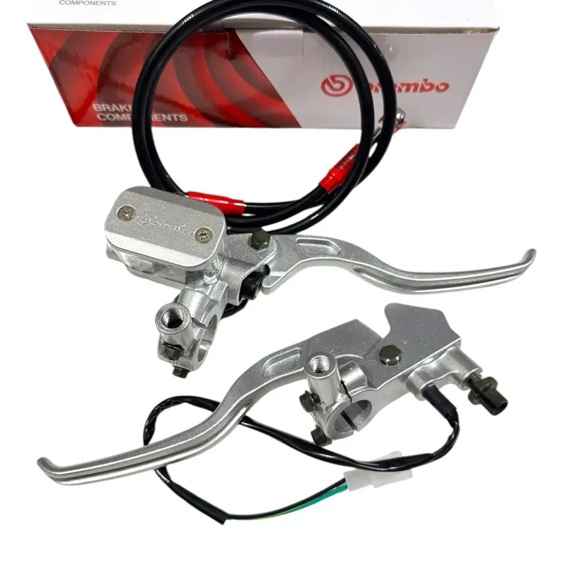 PAKETAN HEMAT Master Rem Tabung Oval Dan Kotak Silver Kaca Putih+Selang rem 90cm Original Full CNC Anti Karat Universal Motor