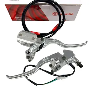 PAKETAN HEMAT Master Rem Tabung Oval Dan Kotak Silver Kaca Putih+Selang rem 90cm Original Full CNC Anti Karat Universal Motor