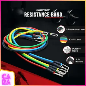 Set Tali Stretching Yoga Fitness Resistance Band Olahraga 11pcs YR2-11