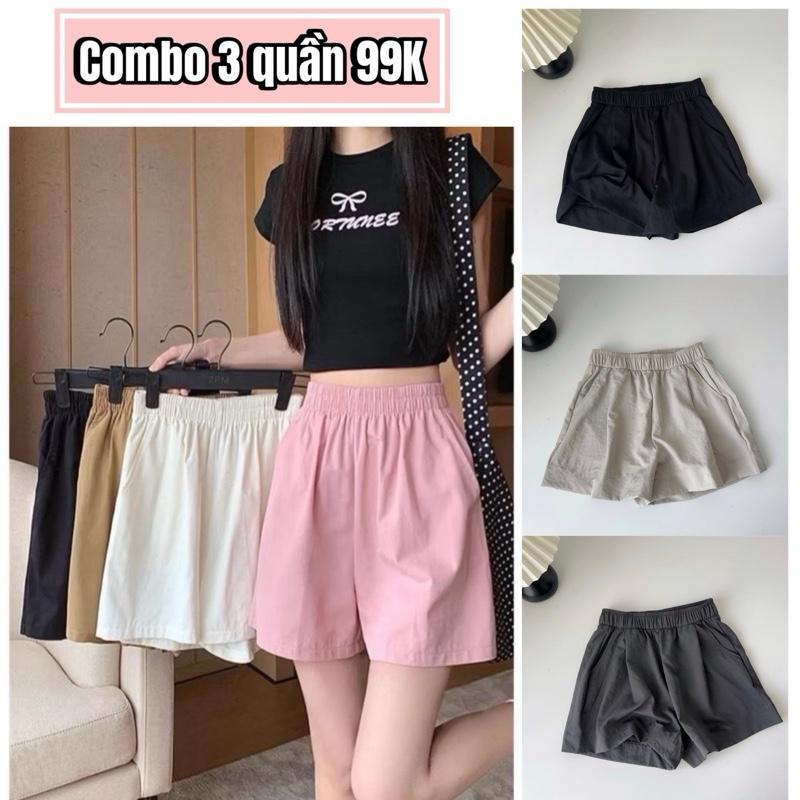 [ SÉT 3 QUẦN  ] SOOC ĐŨI VÂN MÂY CO TÚI CHẤT MÁT MÙA HÈ
