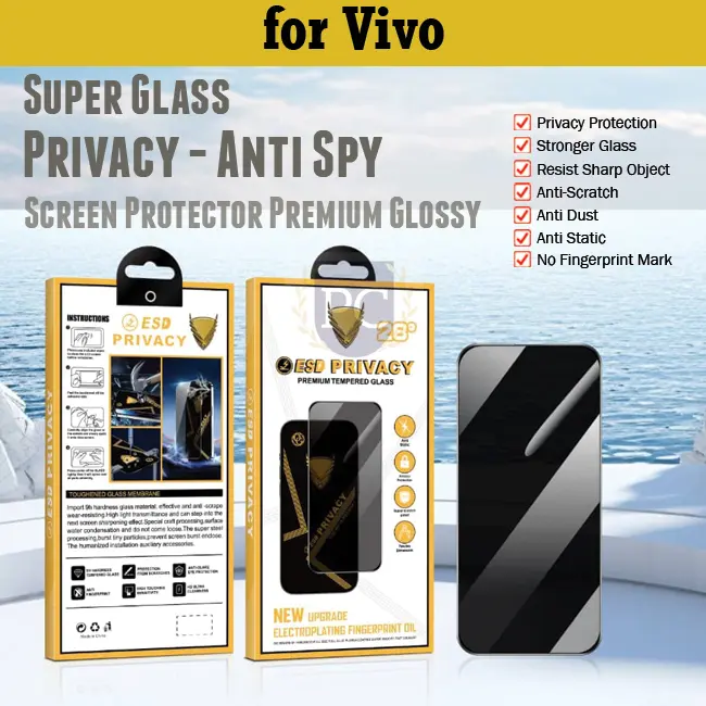 Privacy Anti Spy Super Glass Screen Protector for Vivo V27E V25E V25 V23E Y36 Y31s Y73s Y53s Y27 Y27s Y17s Y52s Y53s Y20 Y55s V20SE V20 S1 Y17 Y30 Y50 Y95 V11 V17 Pro T1 Pro Y15s Y16 Y21 Y21S Y21A Y21T Y22 Y33S Y33T Y35 Y75 Y55 Y51 Y51A Z1 Pro