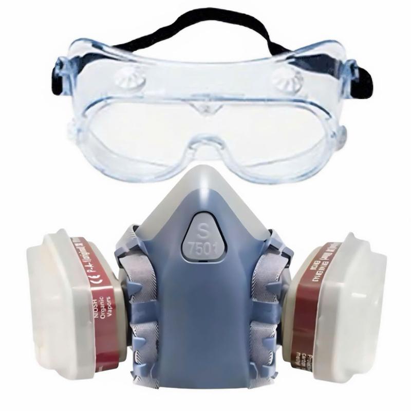  Mặt nạ bảo hộ 7501 silicon mềm mại lọc khí 6001 kính chống bụi môi trường công nghiệp nông nghiệp hóa chất bảo vệ toàn diện hô hấp và mắt 