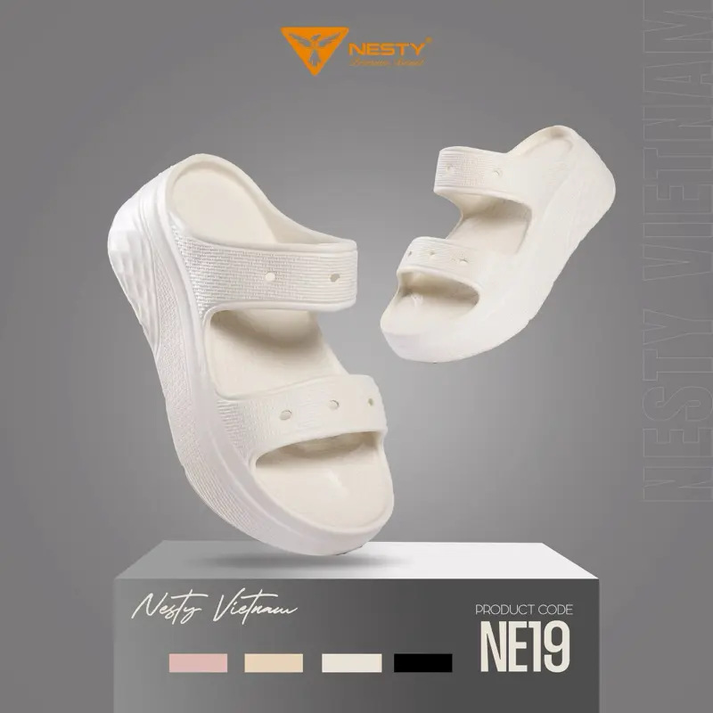 [NE19][Tặng Charm] DÉP HAI QUAI NGANG NESTY ĐÉ CAO 6CM CHẤT LIỆU NHỰA EVA NHẸ, ÊM VÀ KHÔNG THẤM NƯỚC NE19