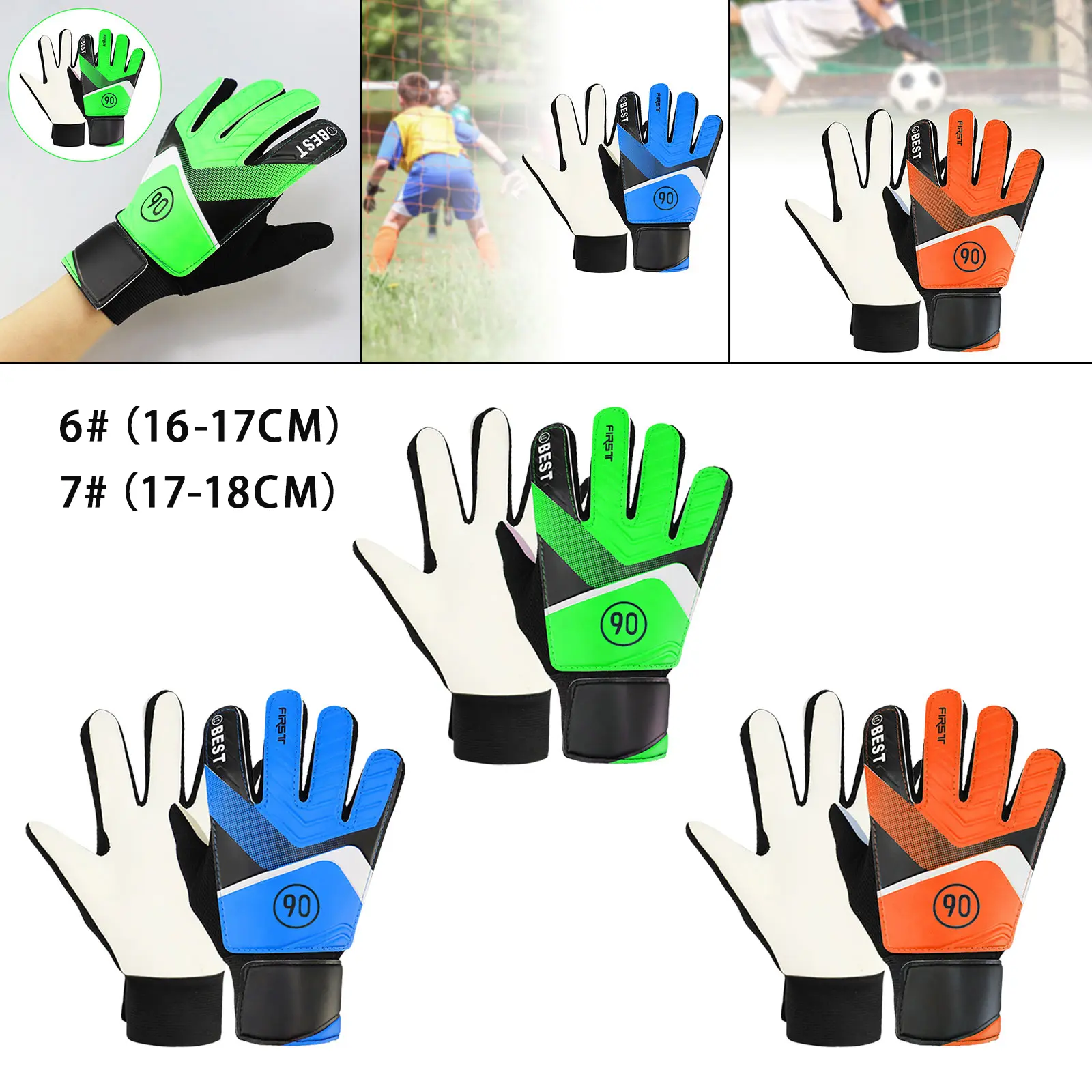 Găng Tay Thủ Môn Bóng Đá, Bảo Vệ Ngón Tay, Chất Liệu Cao Su, Dành Cho Trẻ Em, Găng Tay Thủ Môn, Có Độ Bám Chắc Chắn, Chống Trượt, Dày Dặn, Thích Hợp Cho Trẻ Em