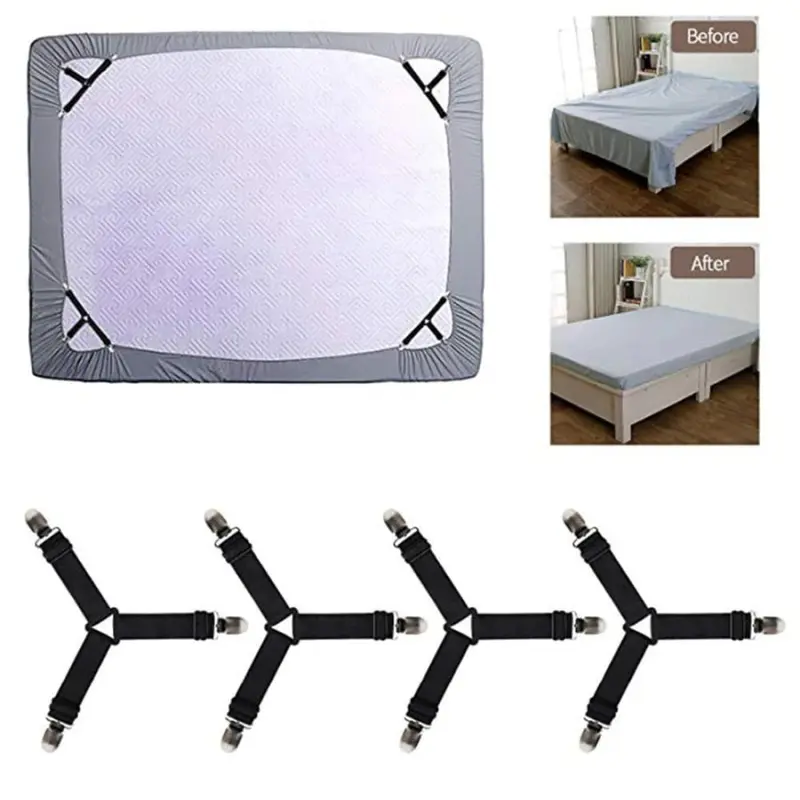 penjepit kasur anti geser pengait sprei 2 4 6 8 sisi kecil besar hitam putih bed clippers bawah kasur penjepit bawah kasur 3